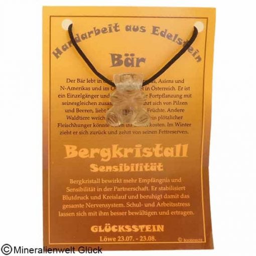 Bergkristall Bär, Sternzeichen, Edelsteine, Heilsteine