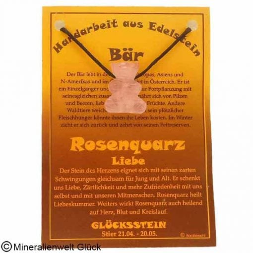 Rosenquarz Bär, Sternzeichen, Edelsteine, Heilsteine