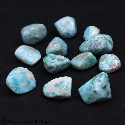 Larimar Trommelstein -Top Qualität, Edelsteine, Mineralien